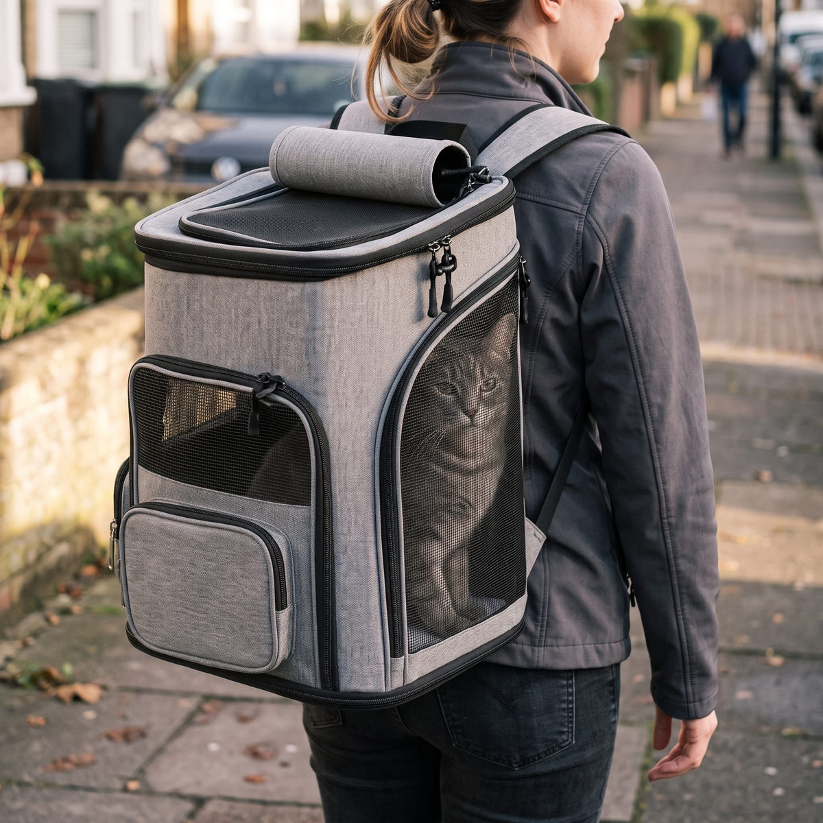 Miaou & Co Sac à Dos de Transport pour Chat Randonnée Extensible