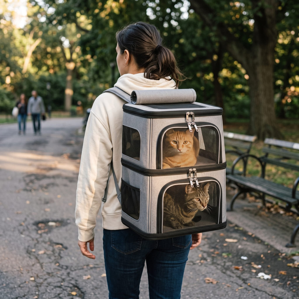 Miaou & Co Sac à Dos pour 2 Chats