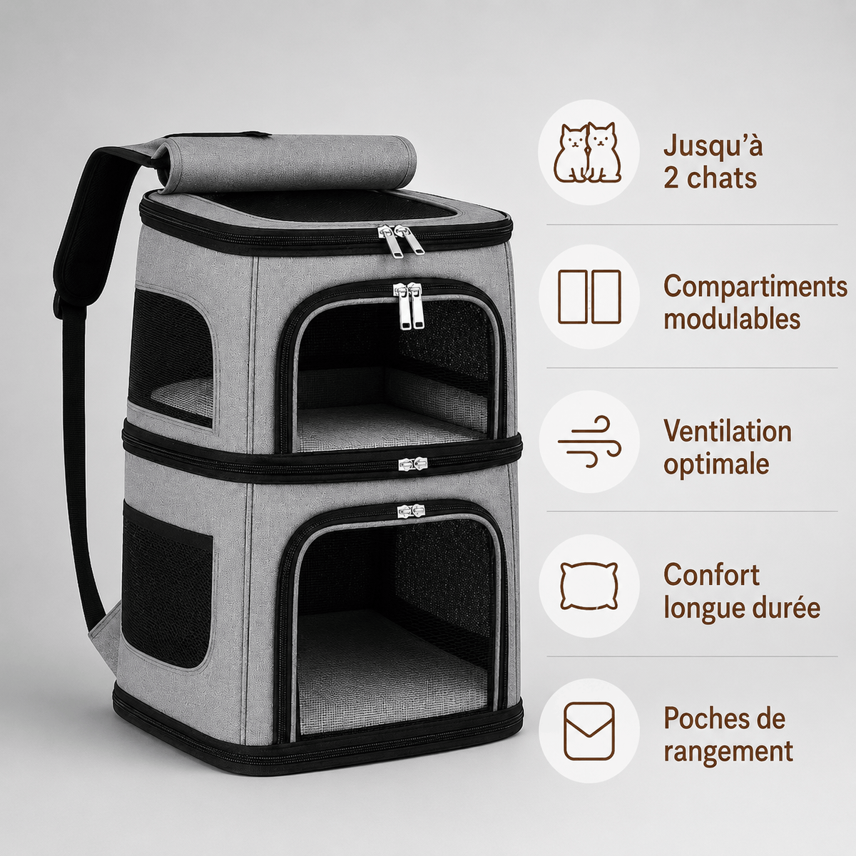 Miaou & Co Sac à Dos pour 2 Chats
