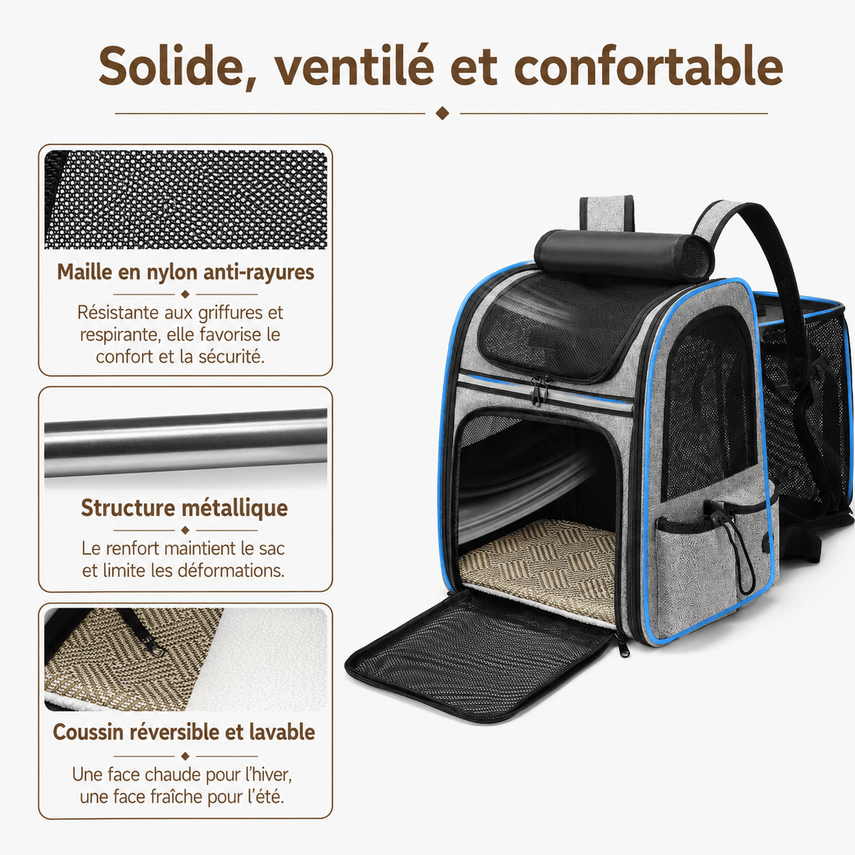 Miaou & Co Sac à Dos Transport Chat Extensible