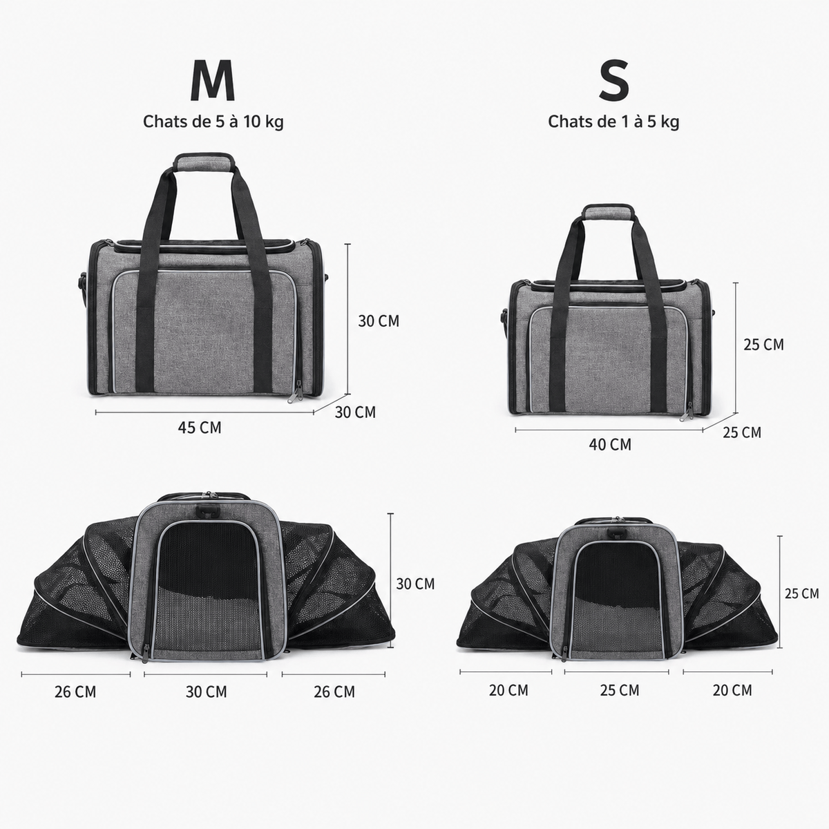 Miaou & Co Sac de Transport pour chat Extensible