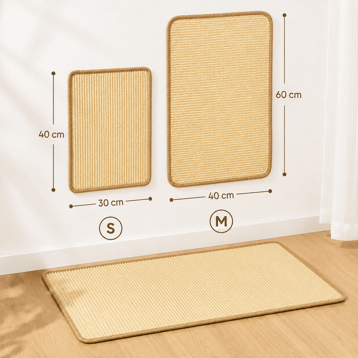 Miaou & Co Tapis Griffoir pour Chat en Sisal Naturel - Protège Canapé et Meubles