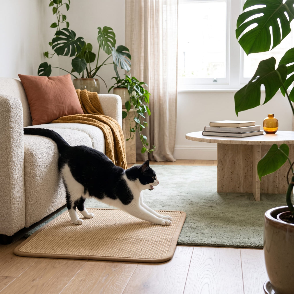 Miaou & Co Tapis Griffoir pour Chat en Sisal Naturel - Protège Canapé et Meubles