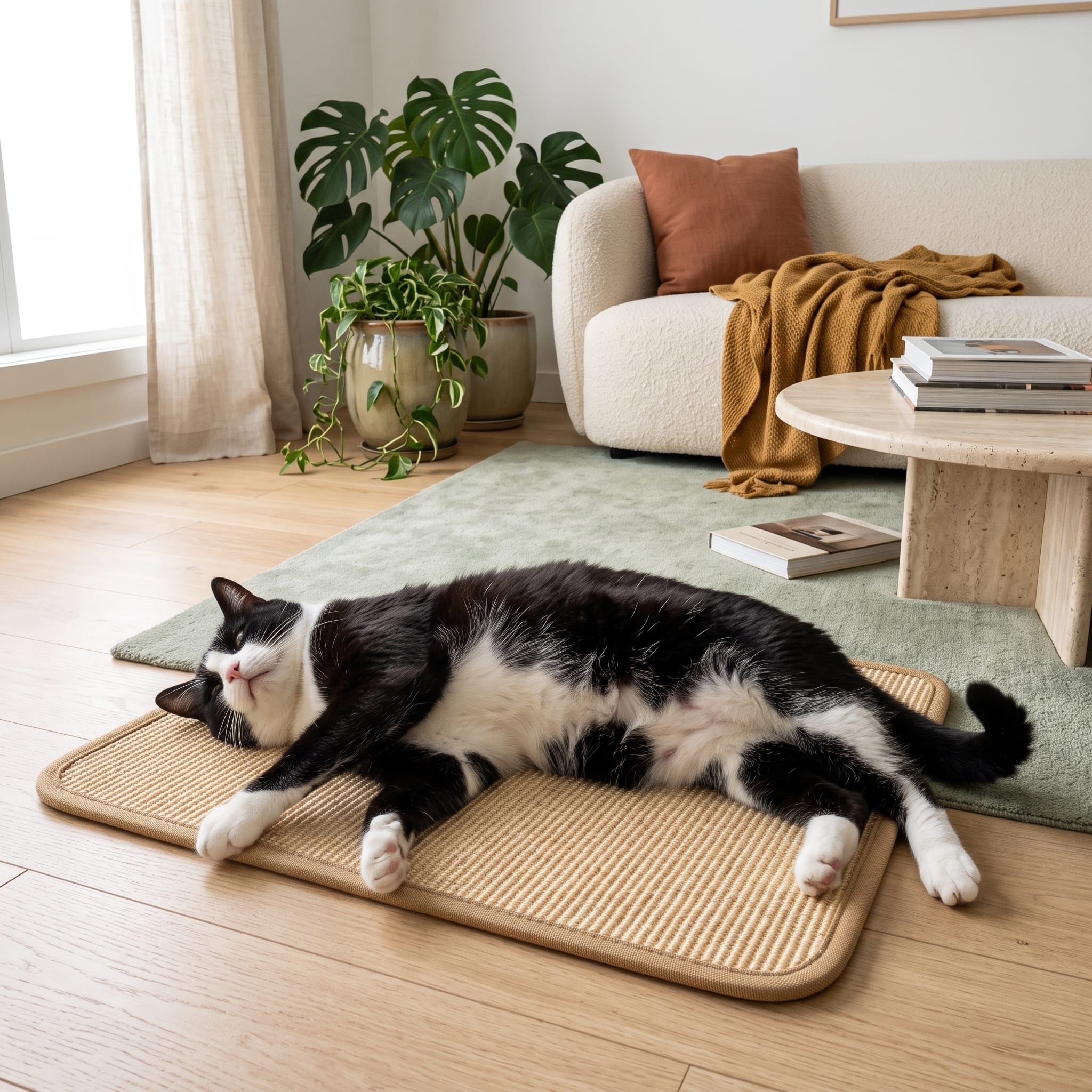 Miaou & Co Tapis Griffoir pour Chat en Sisal Naturel - Protège Canapé et Meubles