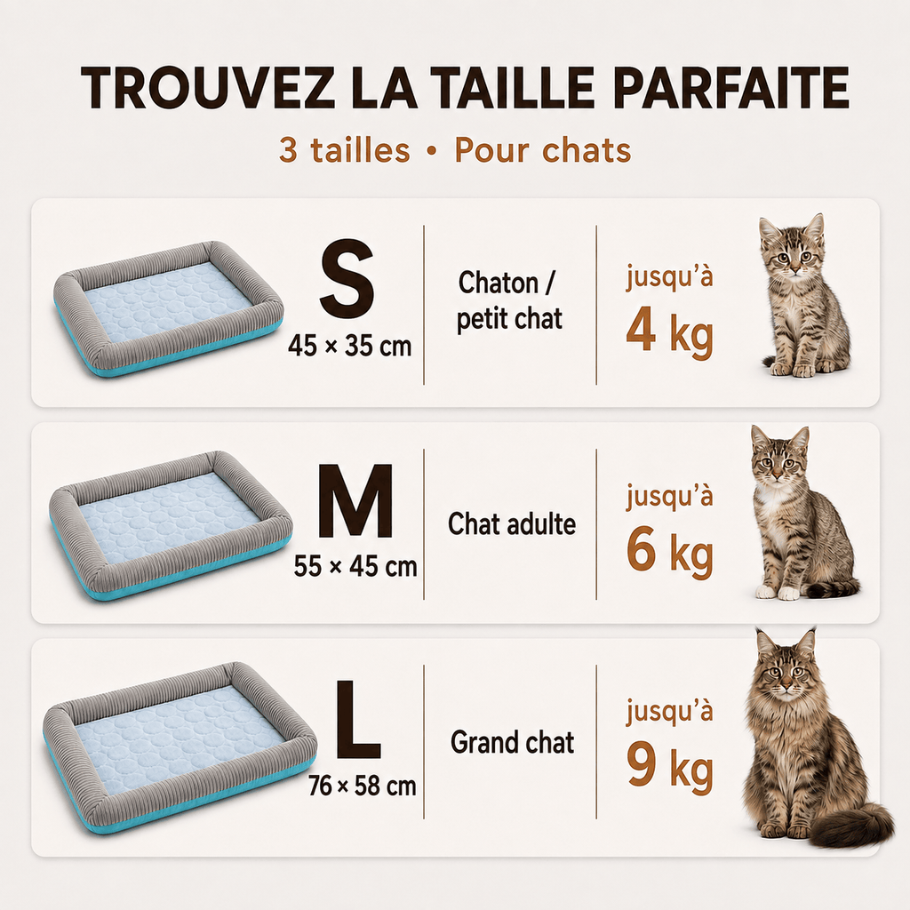 Miaou & Co Tapis Rafraîchissant d'Été pour Chat - Couchage Frais