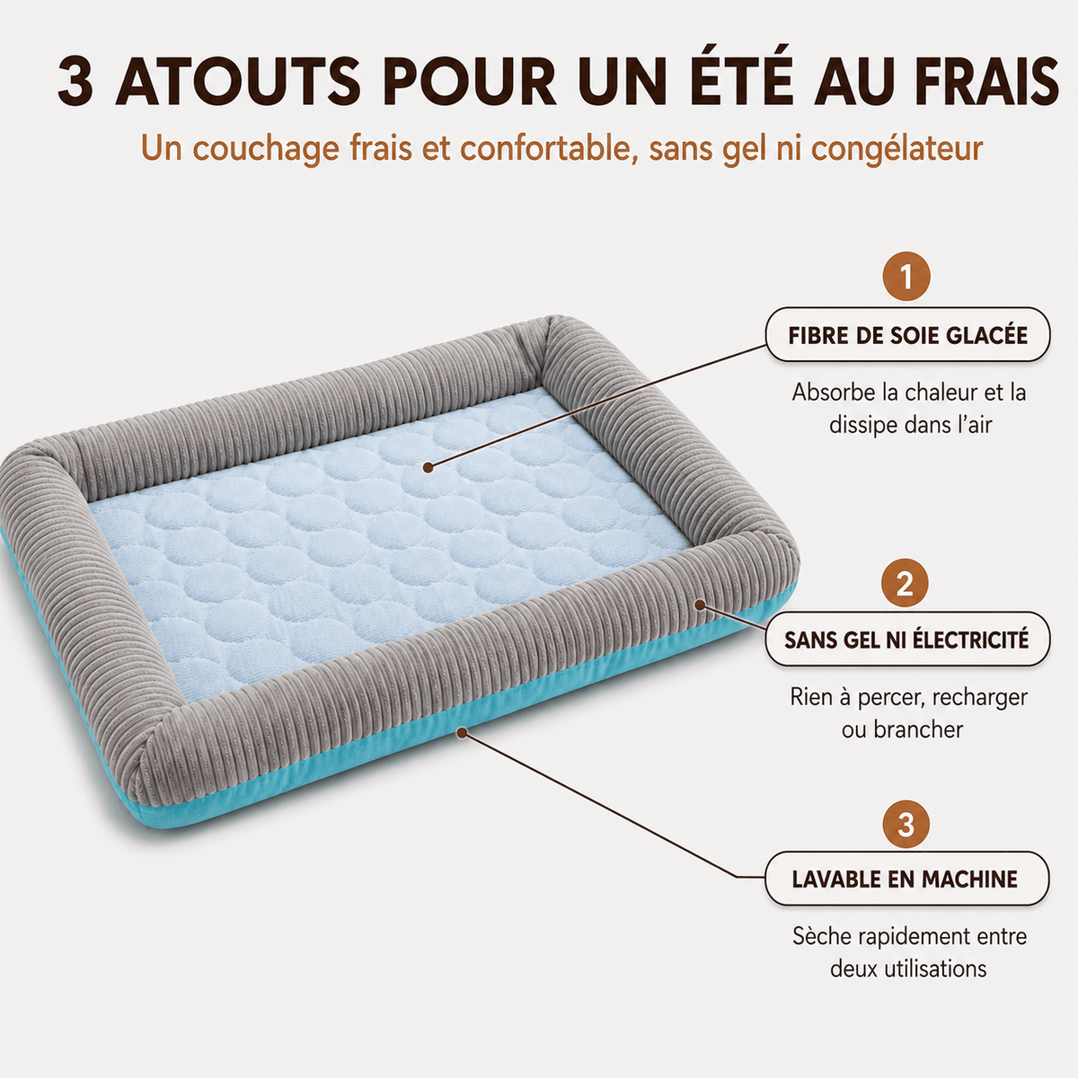 Miaou & Co Tapis Rafraîchissant d'Été pour Chat - Couchage Frais