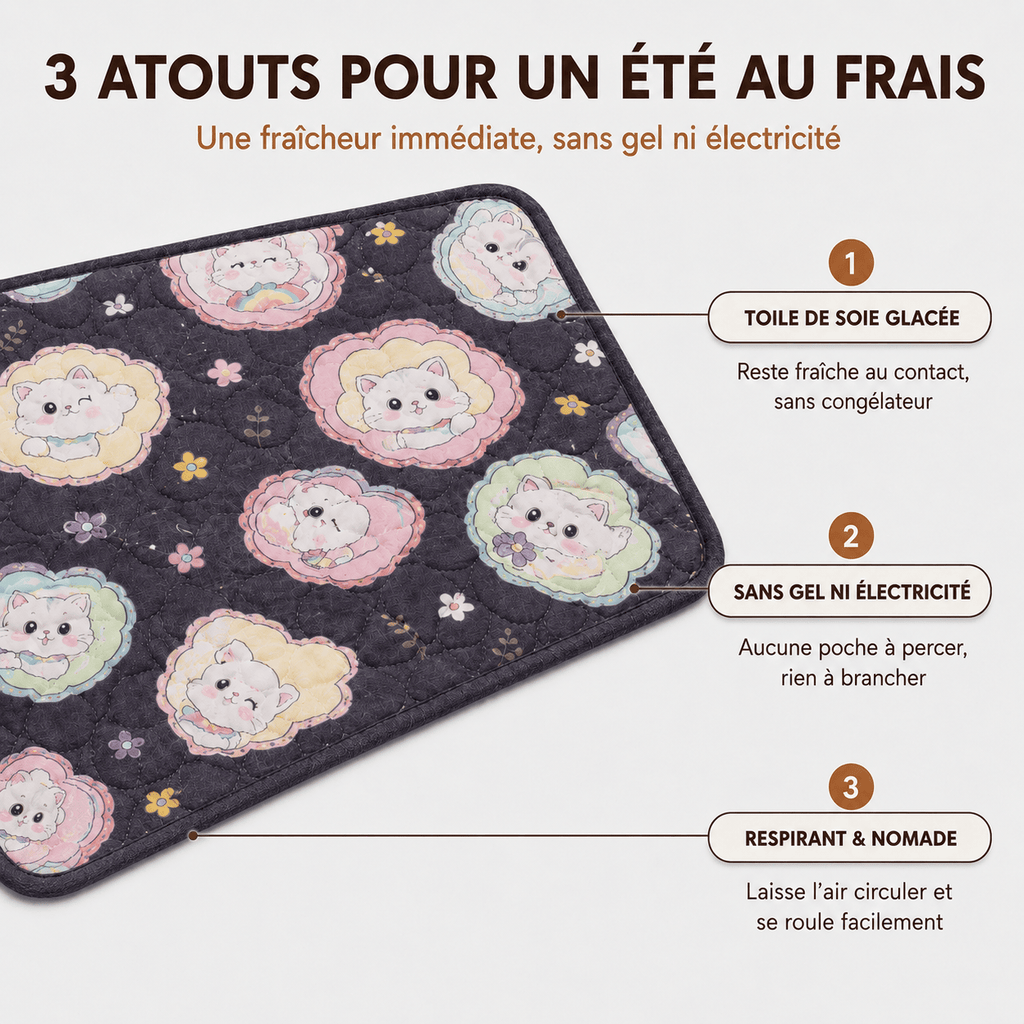 Miaou & Co Tapis Rafraîchissant pour Chat sans Gel