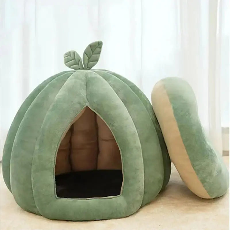 Panier Citrouille Semi-Fermé pour Chat - Cocon Design Douillet 2 Tailles S et M | Miaou&Co