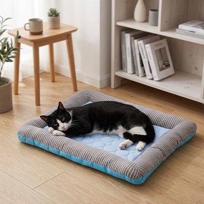 Tapis Rafraîchissant d'Été pour Chat 45x35 à 76x58cm - Couchage Frais 2 Coloris | Miaou&Co
