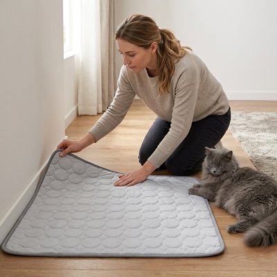 Tapis Rafraîchissant pour Chat 3 Tailles 50x40 à 70x55cm - Fraîcheur d'Été sans Électricité | Miaou&Co