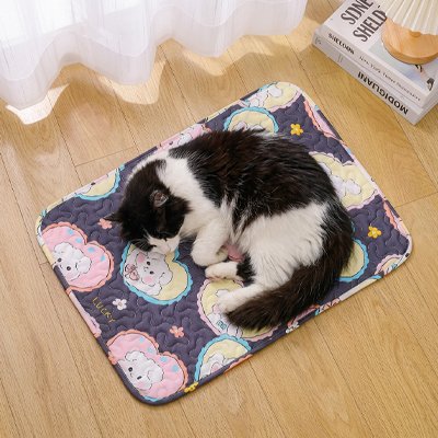 Tapis Rafraîchissant pour Chat 40x30 à 60x45cm - 2 Motifs Cœurs ou Carrés | Miaou&Co
